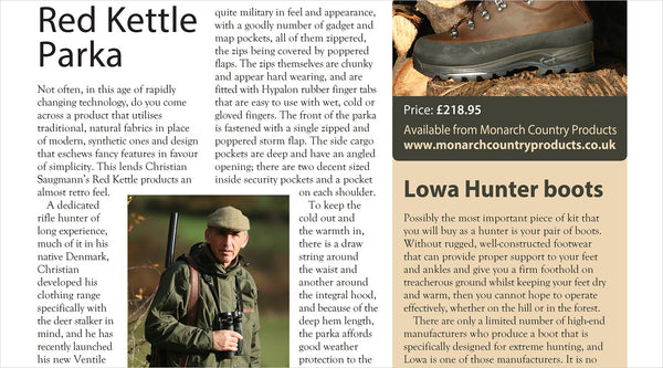 Review of RedKettle Hunting Parka M16 in Deer magazine