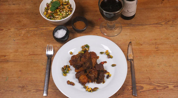 Spicy venison & Apricot Stew with Cauliflower Couscous